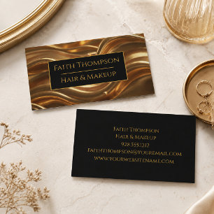 Golvend Gouden Element Kapsalon Stylist Visitekaartje
