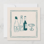 Golvend groen handschrift retro bruiloft RSVP Kaart (Achterkant)