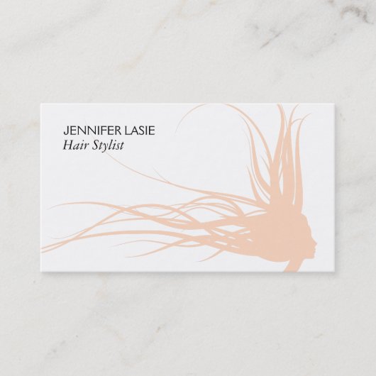 Golvend haar (bisque) visitekaartje (Voorkant)