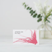 Golvend haar (roze blos) visitekaartje (Staand voorkant)
