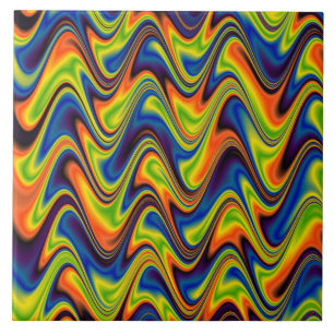 Golvend Kleurrijk Abstract Tegeltje