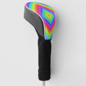 Golvend Kleurrijk Vierkant Psychedelisch Patroon Golfheadcover (Schuin)