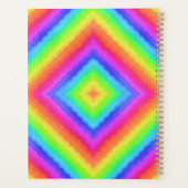 Golvend Kleurrijk Vierkant Psychedelisch Patroon Planner (Achterkant)