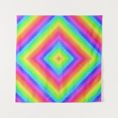 Golvend Kleurrijk Vierkant Psychedelisch Patroon Wandkleed (Voorkant (horizontaal))