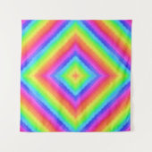 Golvend Kleurrijk Vierkant Psychedelisch Patroon Wandkleed (Voorkant)