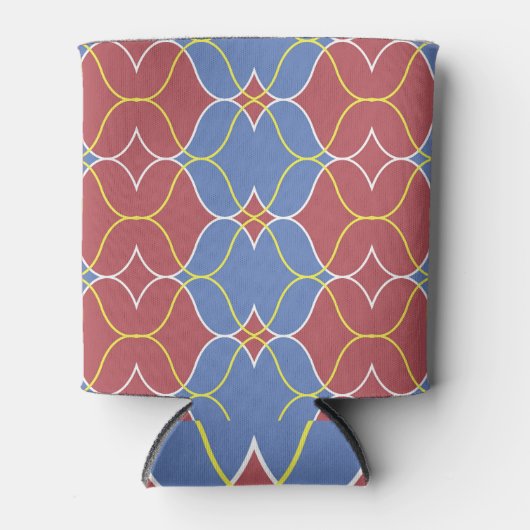 golvend lijnen geometrisch ontwerp blikjeskoeler (Voorkant)