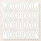  golvend lijnen geometrisch ontwerp glazen onderzetter (Achterkant)