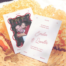 Golvend Lijst Retro Foto Spaanse Bruiloft Kaart