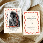 golvend Lijst retro huwelijksfoto bewaar de datum Save The Date