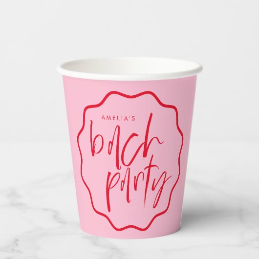 golvend Lijst rood en roze vrijgezellenspel Papieren Bekers (Achterkant)