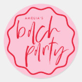 golvend Lijst rood en roze vrijgezellenspel Ronde Sticker (Voorkant)