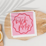 golvend Lijst rood en roze vrijgezellenspel Servet<br><div class="desc">Dit is een gewaagd, modern vrijgezellenservet met een prachtig kalligrafielettertype en tinten van roze en rood. Alle kleuren zijn bewerkbaar. // Voor overeenkomende design, zoek "DELILAH" in de Sincerely By Nicole Zazzle winkel. * Als u van dit ontwerp houdt maar het niet beschikbaar voor iets ziet u zoekt, gelieve te...</div>