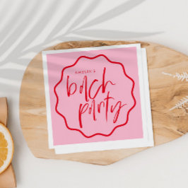 golvend Lijst rood en roze vrijgezellenspel Servet