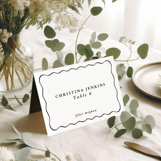 Golvend lijstje Trouwdag Aangepaste gast naam Kaart