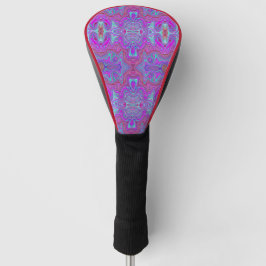 Golvend Magenta en Blauw Trippy Marmerpatroon Golfheadcover