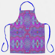 Golvend Magenta en Blauw Trippy Marmerpatroon