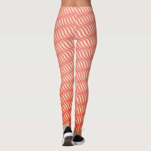 Golvend magisch hellend Roos lijnen naadloos patro Leggings (Achterkant)