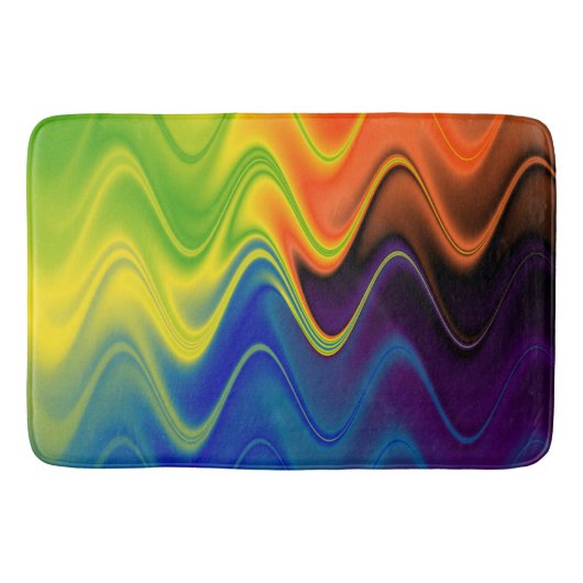 Golvend Meerkleurig Abstract Badmat (Voorkant)