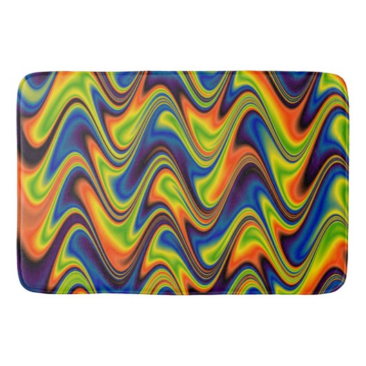 Golvend Meerkleurig Abstract Badmat (Voorkant)