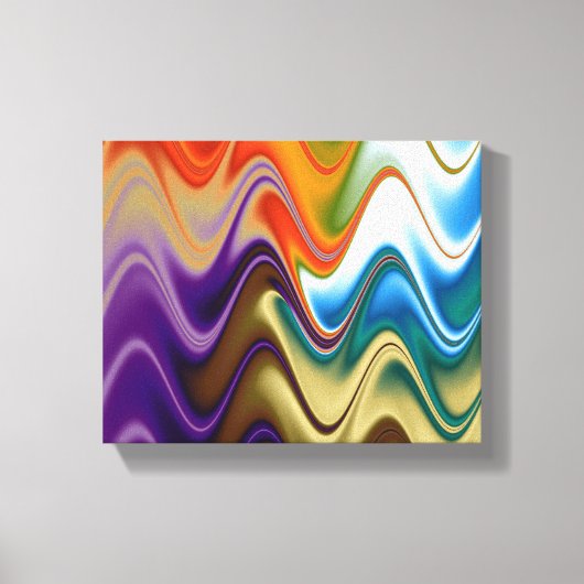 Golvend Meerkleurig Abstract Canvas Afdruk (Voorkant)