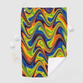 Golvend Meerkleurig Abstract Golfhanddoek (Insitu)