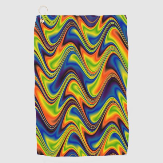 Golvend Meerkleurig Abstract Golfhanddoek (Voorkant)