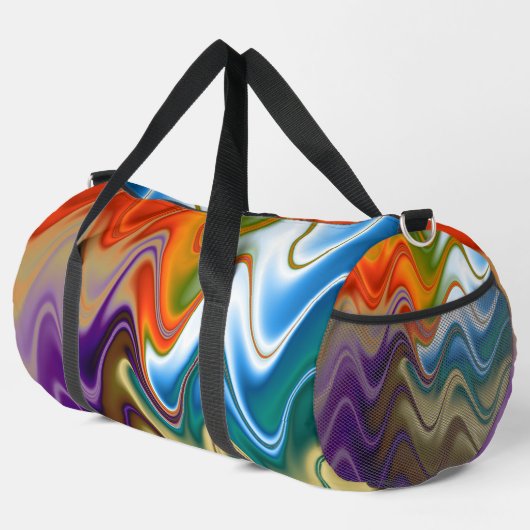 Golvend Meerkleurig Abstract Groot Plunjezak (Rechterhoek)