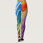 Golvend Meerkleurig Abstract Leggings (Achterkant)