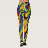 Golvend Meerkleurig Abstract Leggings (Achterkant)