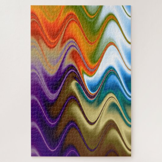 Golvend Meerkleurig Abstract Legpuzzel (Verticaal)
