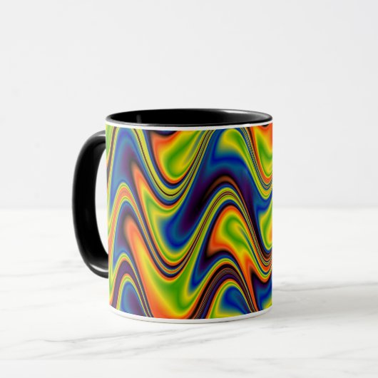 Golvend Meerkleurig Abstract Mok (Voorkant links)
