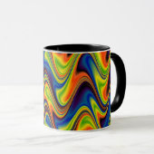 Golvend Meerkleurig Abstract Mok (Voorkant rechts)