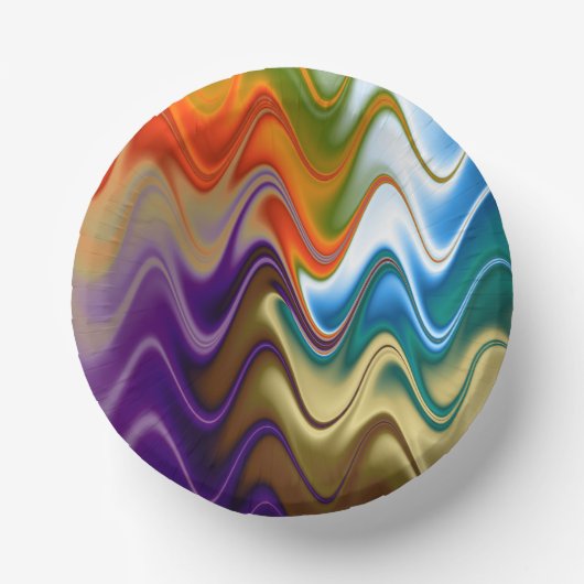 Golvend Meerkleurig Abstract Papieren Kommen (Voorkant)