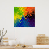 Golvend Meerkleurig Abstract Poster (Keuken)