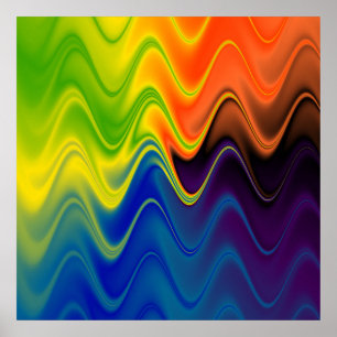 Golvend Meerkleurig Abstract Poster