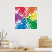 Golvend Meerkleurig Abstract Poster (Keuken)