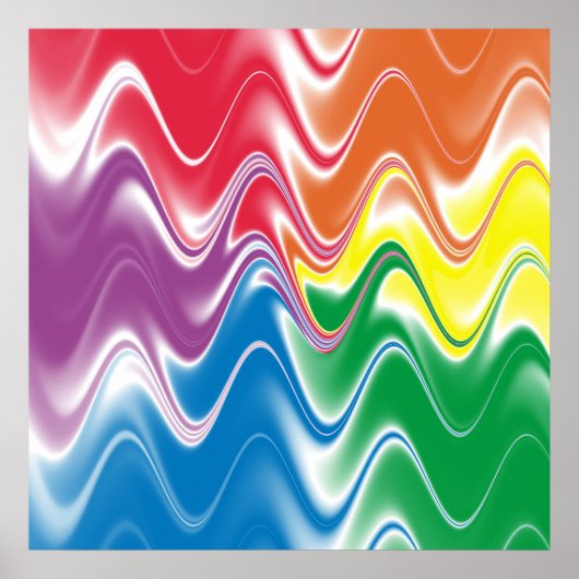 Golvend Meerkleurig Abstract Poster (Voorkant)