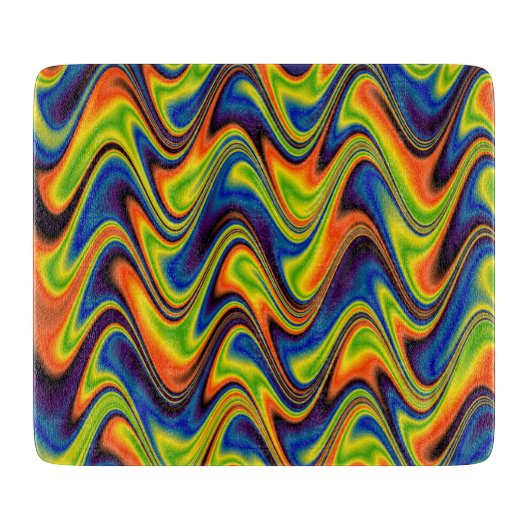 Golvend Meerkleurig Abstract Snijplank (Voorkant)