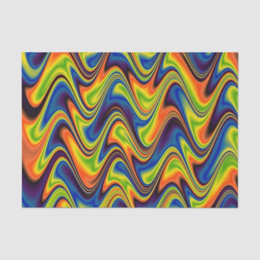 Golvend Meerkleurig Abstract Tissuepapier (Voorkant)