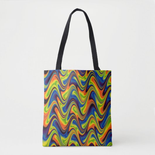 Golvend Meerkleurig Abstract Tote Bag (Voorkant)
