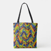 Golvend Meerkleurig Abstract Tote Bag (Achterkant)