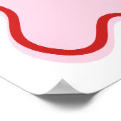 Golvend Modern Curvy Retro Roze en Rood Baby showe Poster (Hoek)