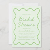 Golvend Modern Curvy Retro Sage Groen Vrijgezellen Kaart (Voorkant)