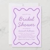 Golvend Moderne Rondslingerende Paarse Bruidsdouch Kaart (Voorkant)