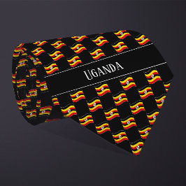 Golvend Oeganda Vlag Patroon Stropdas