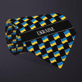Golvend Oekraïne Vlag Patroon  Stropdas