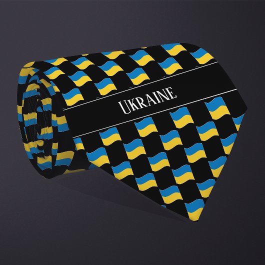 Golvend Oekraïne Vlag Patroon  Stropdas