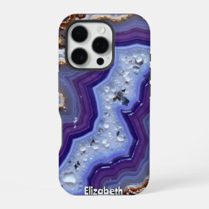 Golvend Paars en Blauw Abstract iPhone 16 Pro Hoesje