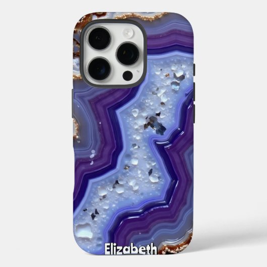 golvend Paarse en blauwe Abstract Case-Mate iPhone Case (Achterkant)