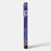 golvend Paarse en blauwe Abstract Case-Mate iPhone Case (Achterkant / Links)